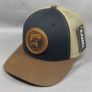 Kamel Bass Fishing Snapback Hat Cap Animal Trucker Western Farm Leather Mens